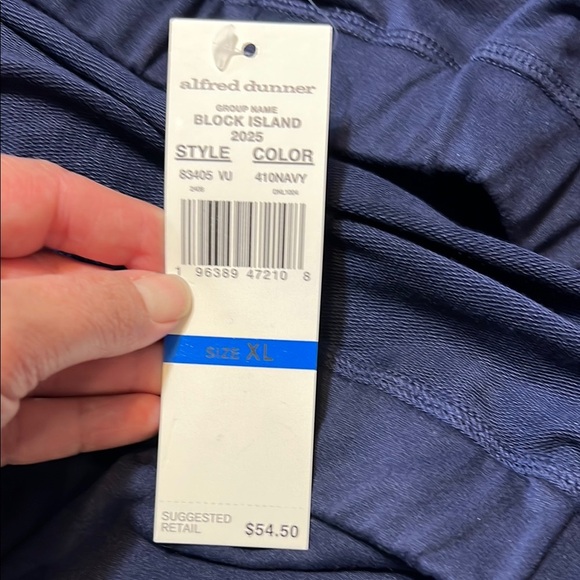 Alfred Dunner Navy Pants with Floral Embroidery - Picture 2 of 9